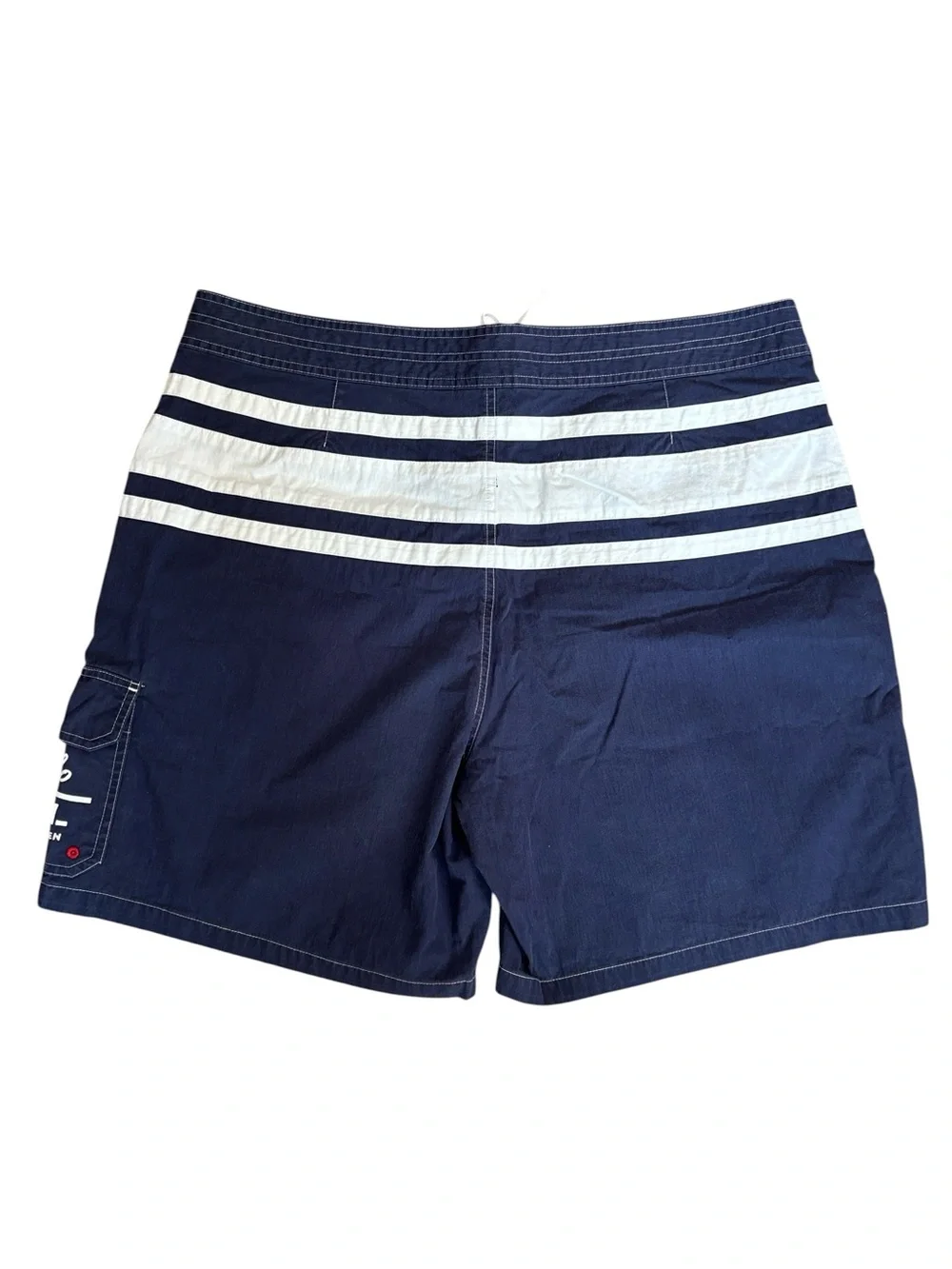 Polo by Ralph Lauren Blue White Striped Board Shorts Swim Trunks Y2K Size 40